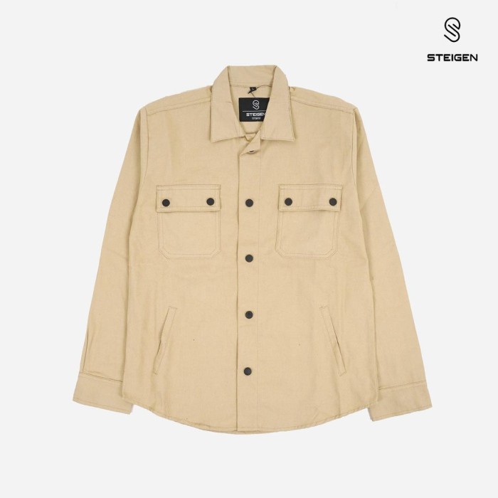 Jaket Wanita JACKET CANVAS STEIGEN / JAKET TRUCKER PRIA WANITA TERLARIS BISA COD - CREAM, M(H6P2)