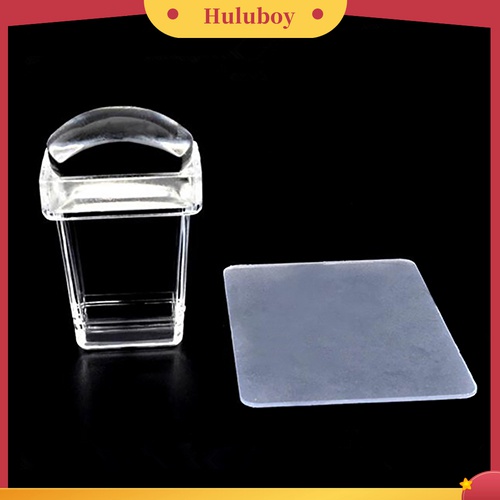 Huluboy Huluboy♡ 2pcs / Set Stamper / Scraper Nail Art Bahan Jelly Silikon