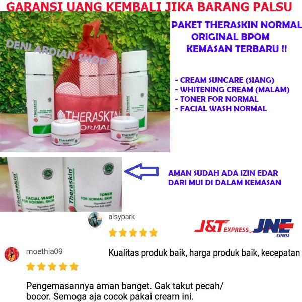 Paket Theraskin Paket Normal Cream Obat Pencerah Pelembab Kulit Wajah Shopee Indonesia