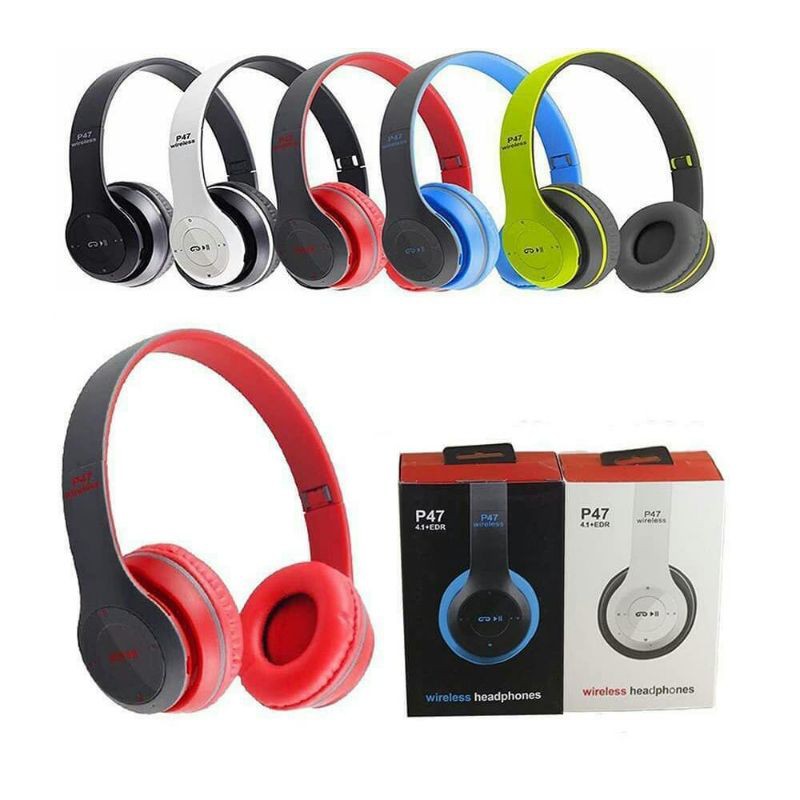 Headphone Wireless P47 / Handsfree bluetooth P47 / Earphone Wireless Extra Bass / Headset bando