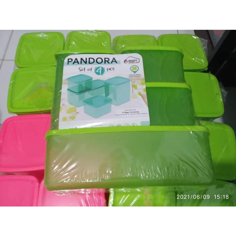 Pandora sealware set 4 in 1/kotak toples kedap udara/sealware plastik set Biggy home plast