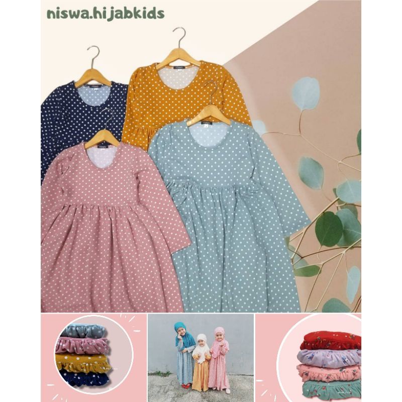 NISWA GAMIS ANAK - alula gamis anak perempuan kaos babyterry usia 3.4.5 tahun by.niswahijabkids