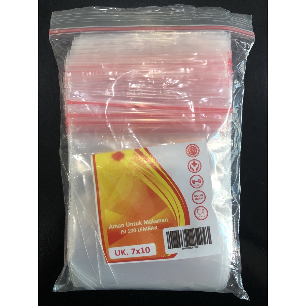 PLASTIK KLIP ziplock ISI 100 LEMBAR ukuran 7x10