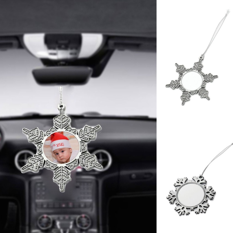 SIY  Sublimation Blank Pendant Heat Transfer Christmas Snowflakes Car Hanging Ornaments for Holiday Party Gifts DIY Crafts