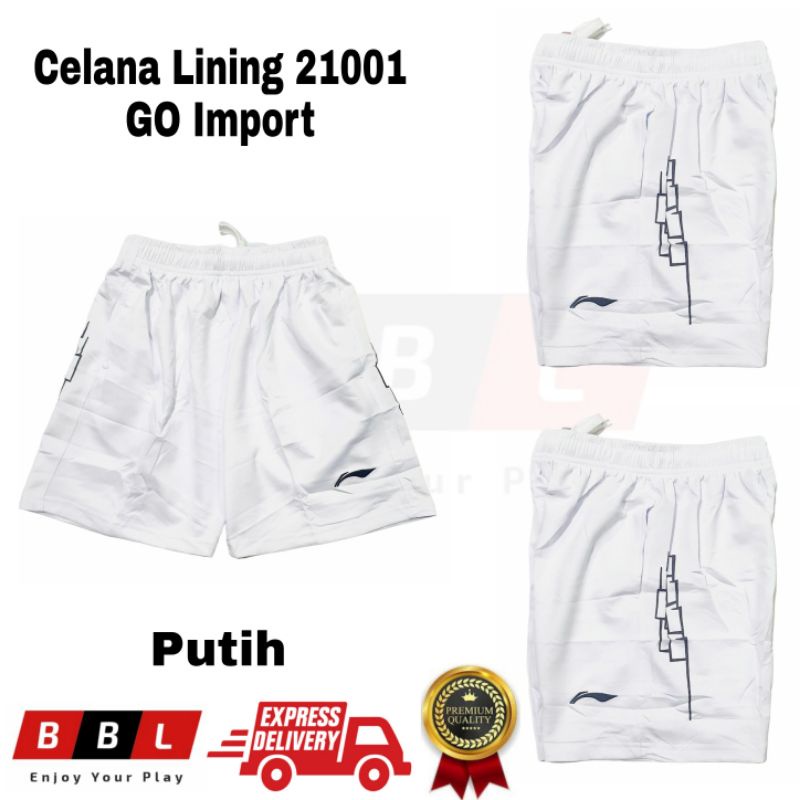 Celana Badminton Lining 21001 Putuh Grade Ori Import High quality Training Celana Bulutangkis Import