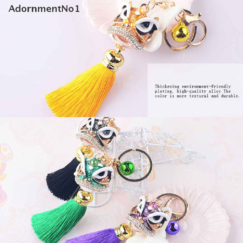 [AdornmentNo1] 1Pc Chinese Festival Lion Dance Car Keychain Crystal Lucky Mascot Key Chain [new]