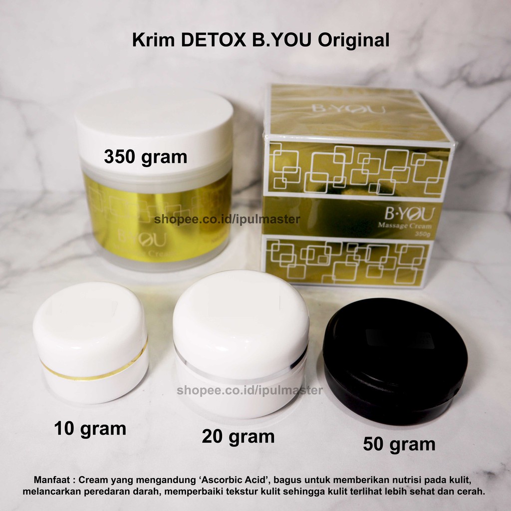 CREAM DETOX B YOU ORIGINAL BPOM 10 gr - 20 gr - 50 gr krim detox b.you byou ultrasound ultrasonic