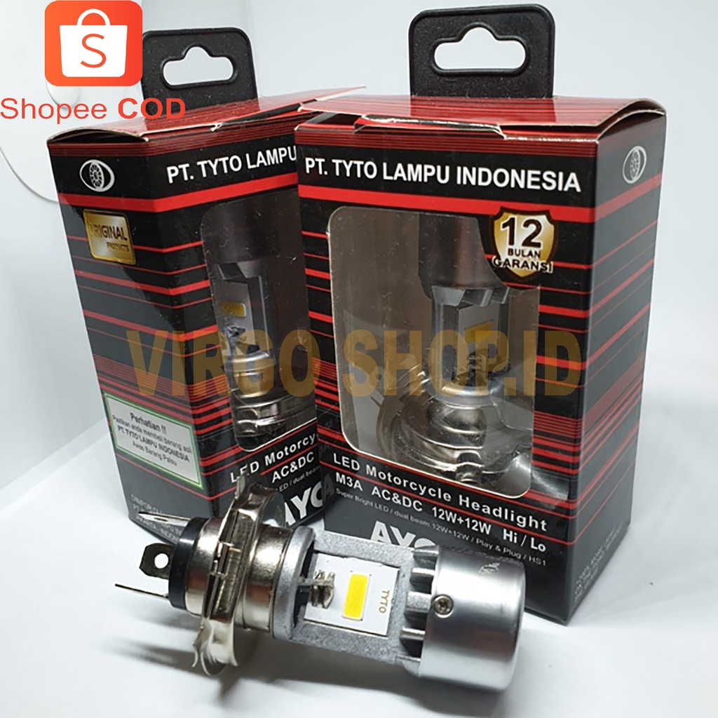 Lampu Motor Led 2 Sisi Tipe M3A Kaki 3 Soket H4 / Lampu Motor / Lampu Led / Lampu Putih Motor / Lampu Motor Ayoto /  Lampu Motor H4 / Lampu / Led / Lampu H4 / Lampu Putih / Lampu Depan Vixion-2