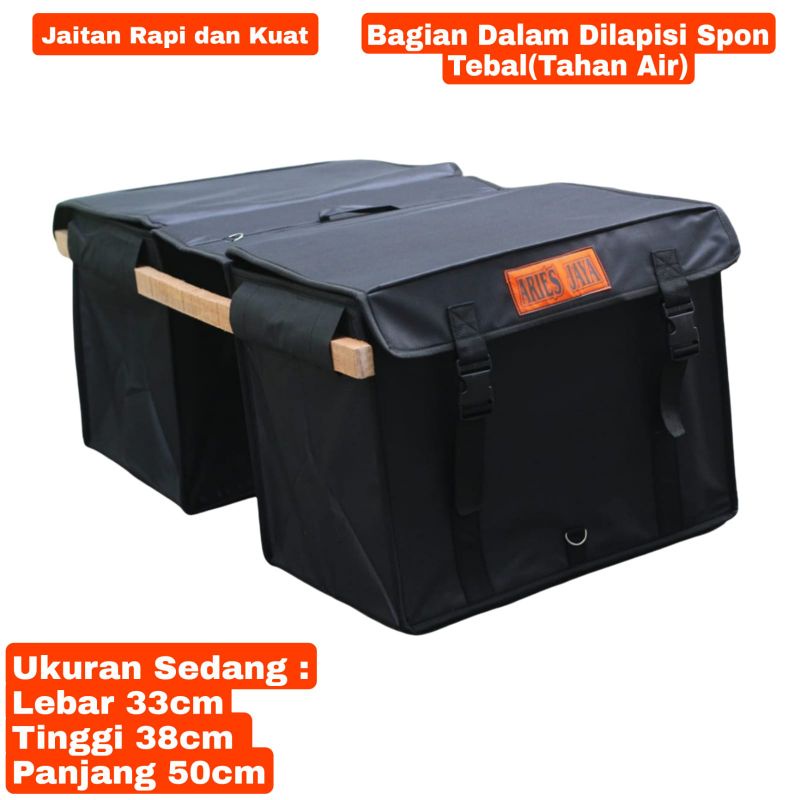 Tas Pos Obrok Kurir Sales Anti Air Tas Motor Tas Rengkek Tas Kargo Aries Jaya - Sedang