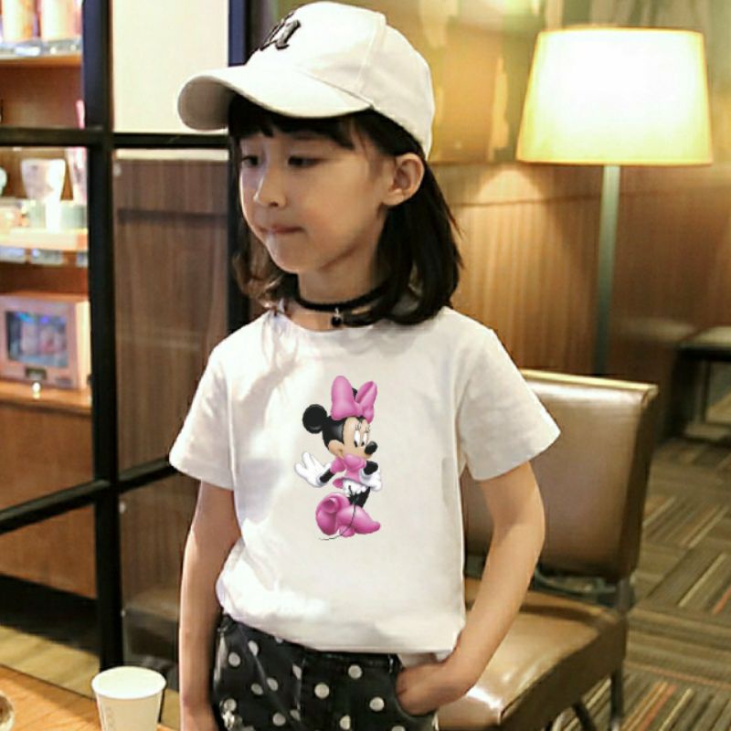 Kaos Anak Perempuan Unisex Usia 2-10th MINIE TENGAH Kaos Oblong Anak Katun