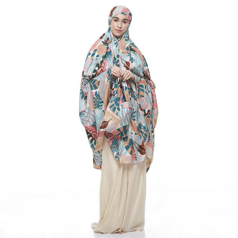MUKENA TAZBIYA TROPICAL SWEET KHAKI / MUKENA DEWASA BAHAN KATUN / MUKENAH TAZBIYAH