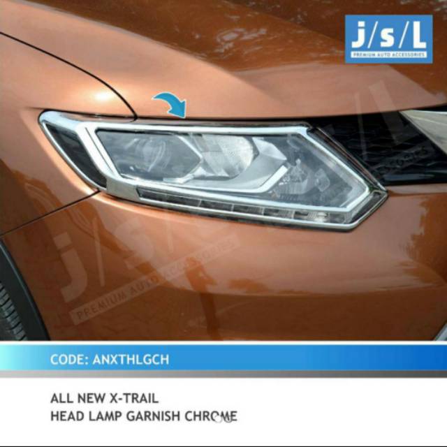 Garnish lampu depan all new  XTrail/ head lamp garnish chrome jsl