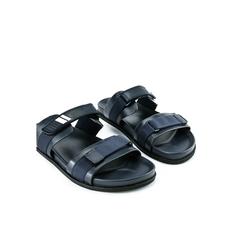 SANDAL CASUAL JIM JOKER PRIA ORIGINAL SLIDE KULIT BIRU NAVY JJ14