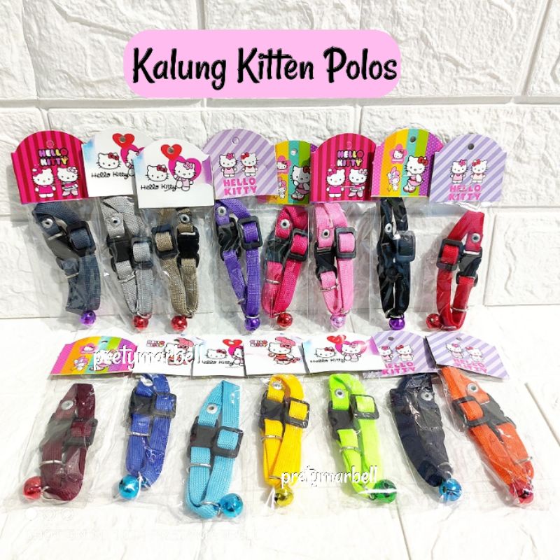 Kalung Kucing Kitten Polos Lonceng 12mm