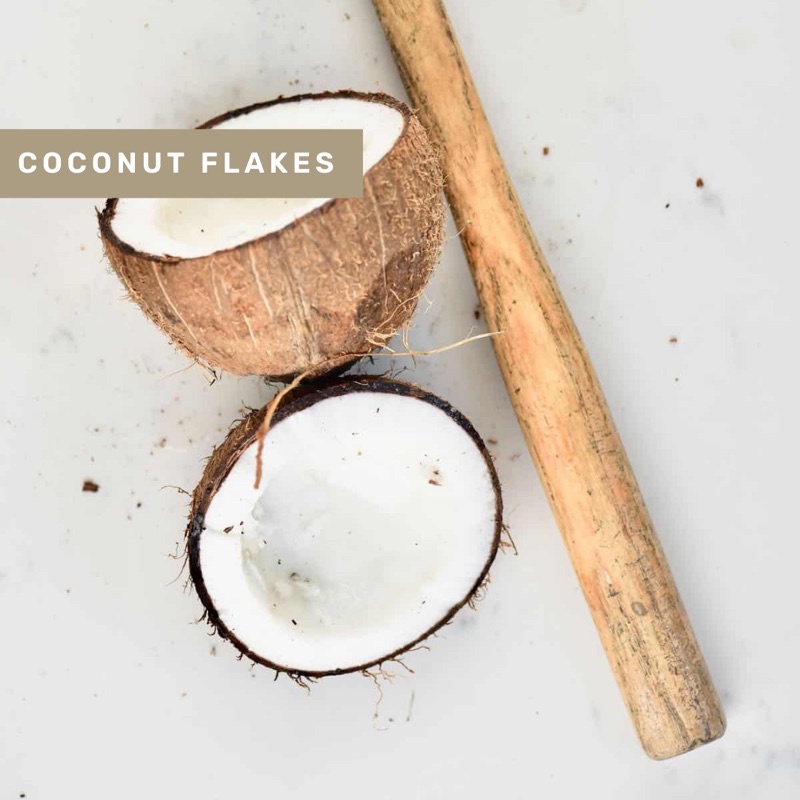 Organic&amp;Joy• Dried Coconut Flakes/Teh buah kelapa kering/Toping kelapa murni (Baik pencernaan,Turunkan Kolesterol, kelapa serut kering,dried coconut granola,pure tisane,snack buah kering)