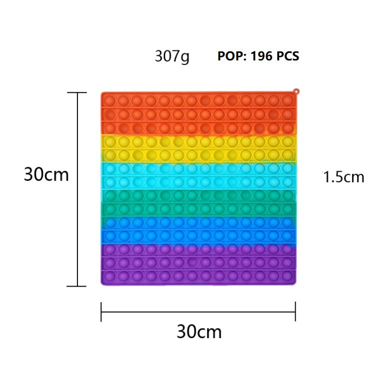 Oppolia Pop it Jumbo Rainbow Pop It Fidget Toys Mainan Pop it Anak Push Bubble Toys 30 x 44 cm-6