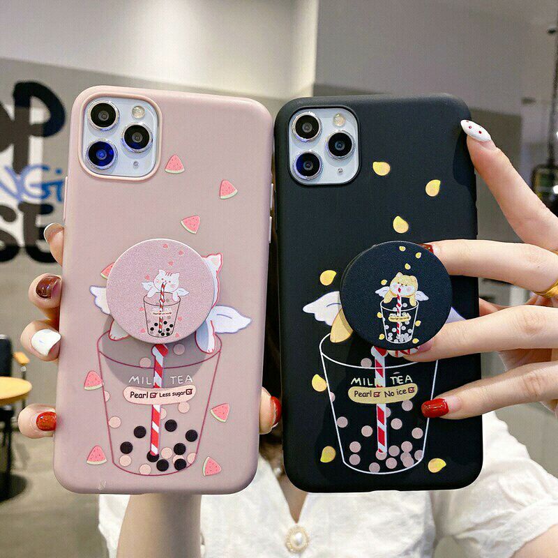 Softcase Vivo V5 / V5s / V5 lite / Vivo 1601/1713 / 1612 / 1609 Softcase karakter + popsocket