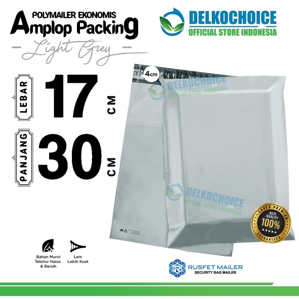 

Polymailer PACK 17x30cm GRAY Amplop Plastik Packing OlShop ABU ABU EKONOMIS
