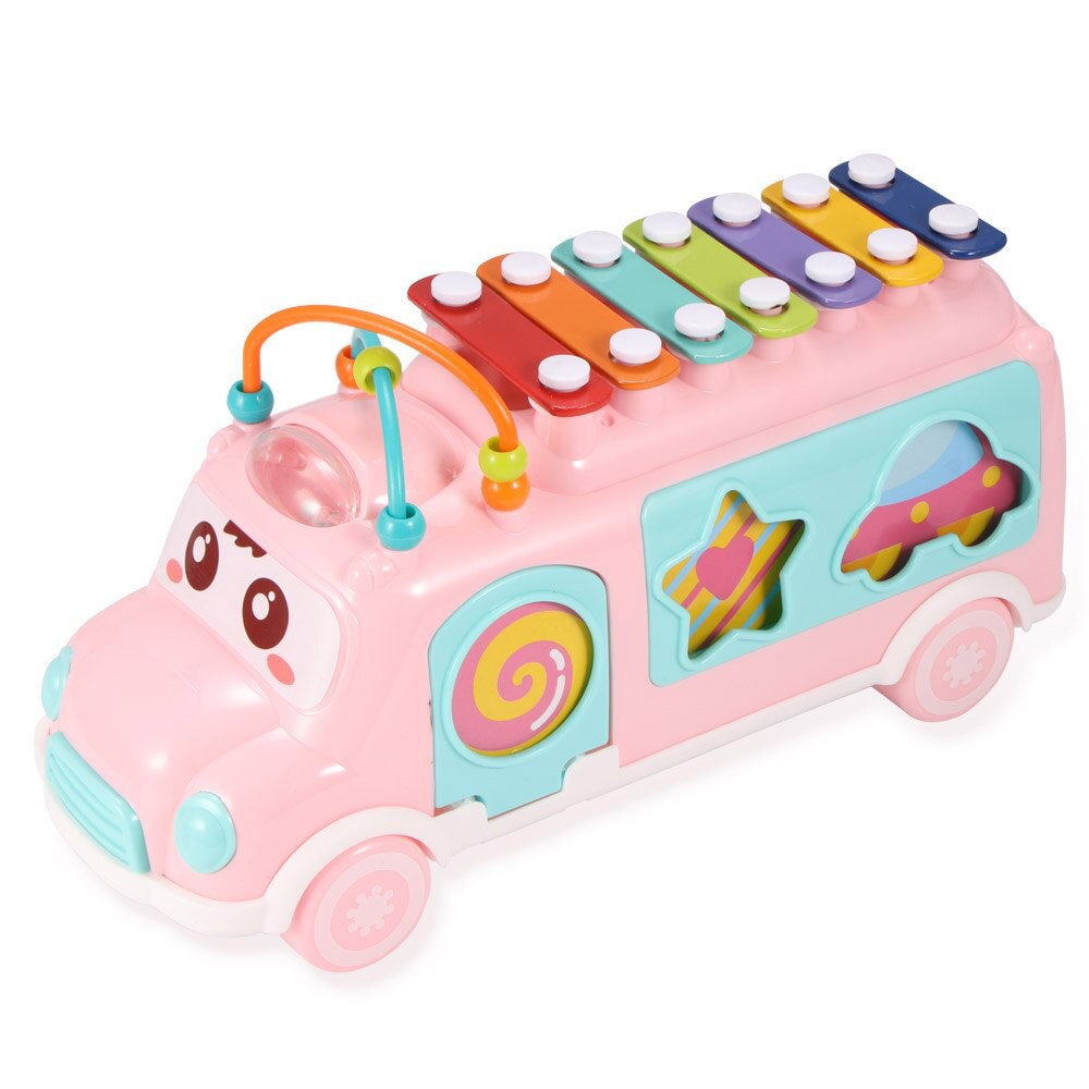 mainan anak edukasi shape sorting / mainan music model bus xylophone