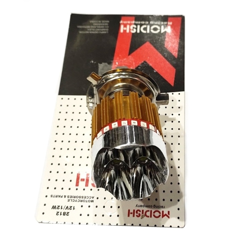 Bohlam Depan Corong 4 LED H4 2812 CR7 Gold