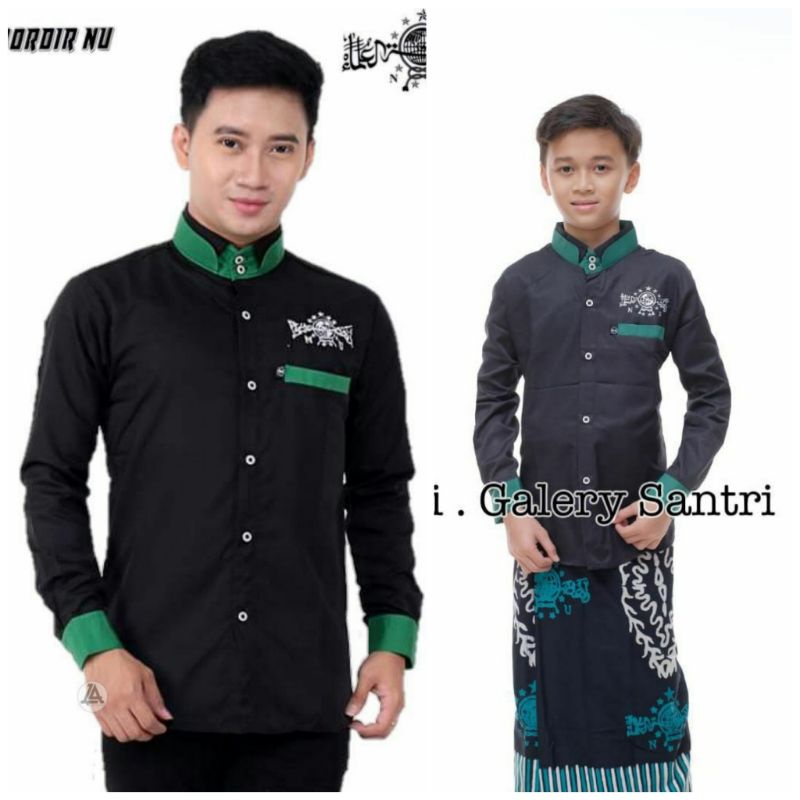 Baju Koko Couple Ayah Anak, Kemko Ayah Anak, Couple Koko Kemeja Kemko NU