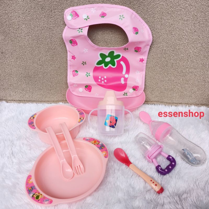 Perlengkapan MPASI bayi kado bayi sendok botol baby feeder training cup baby slabber