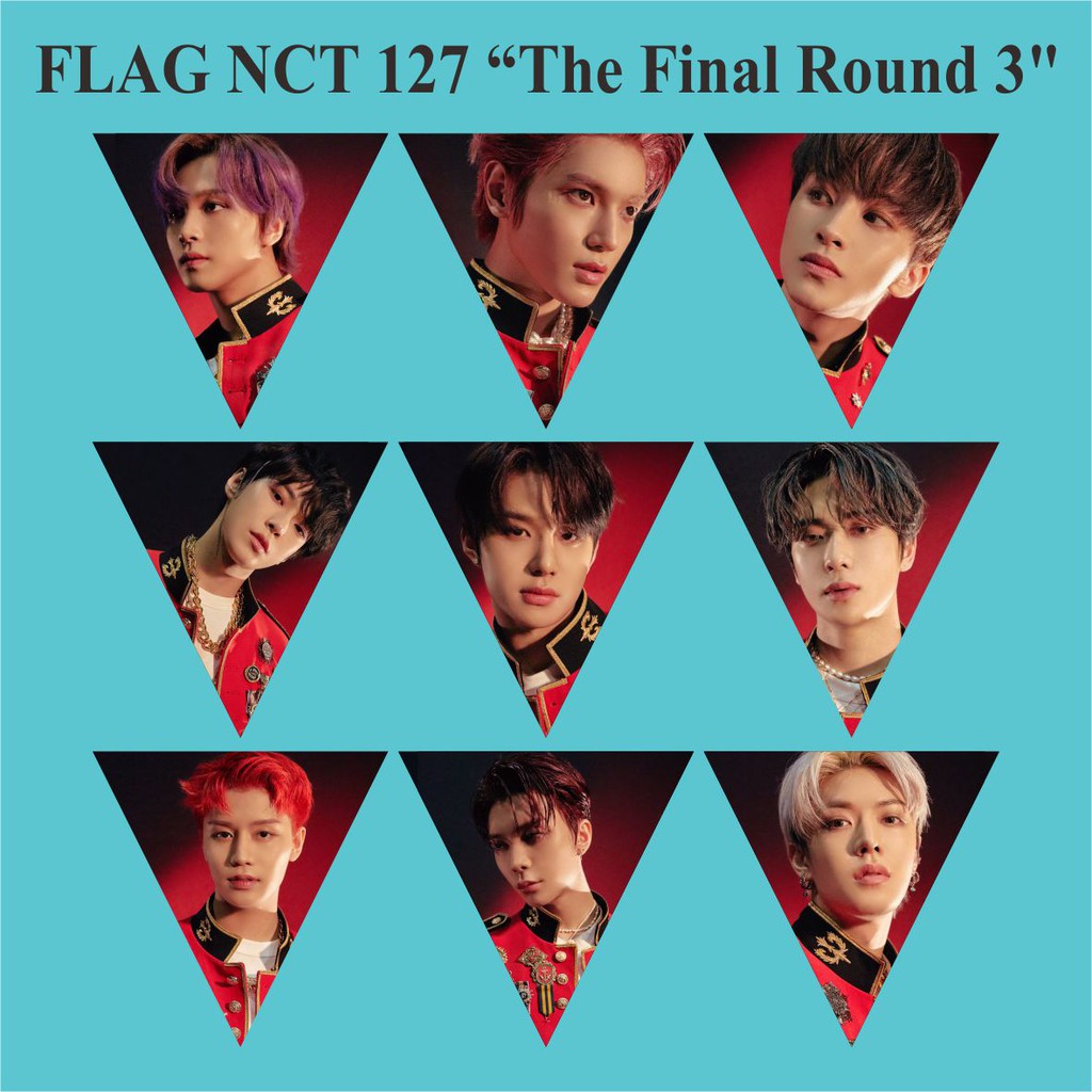 BUNTING FLAG NCT 127 THE FINAL ROUND Plus Tali Souvenir Kpop Murah