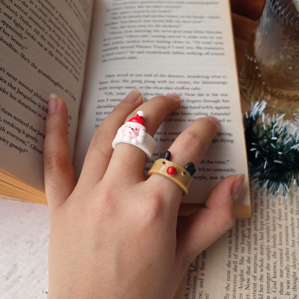 CINCIN NATAL / XMAS RINGS / CINCIN SANTA - DIAMETER 1.7 CM