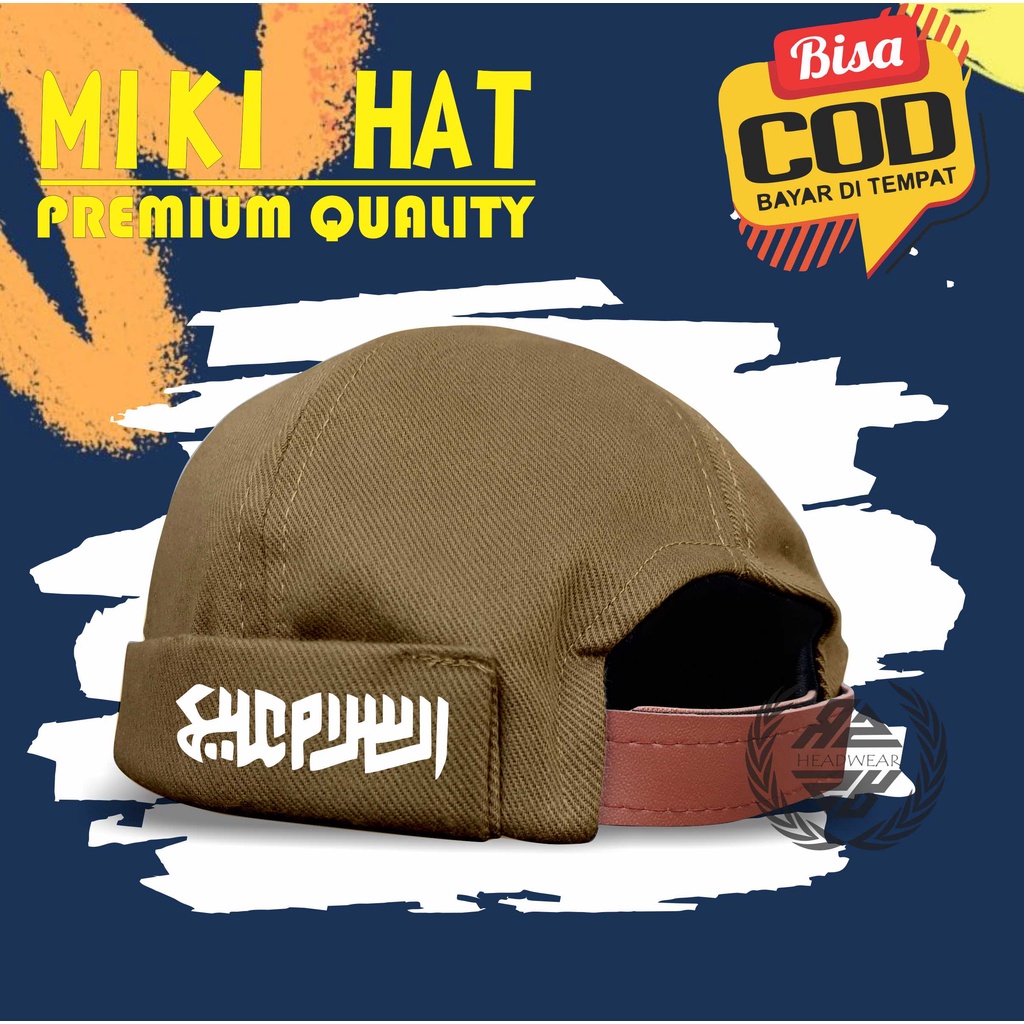 Topi Pria Dewasa Peci Uas (Mikihat) Logo Asalamualaikum Kaligrafi Muslim Kwalitas Import