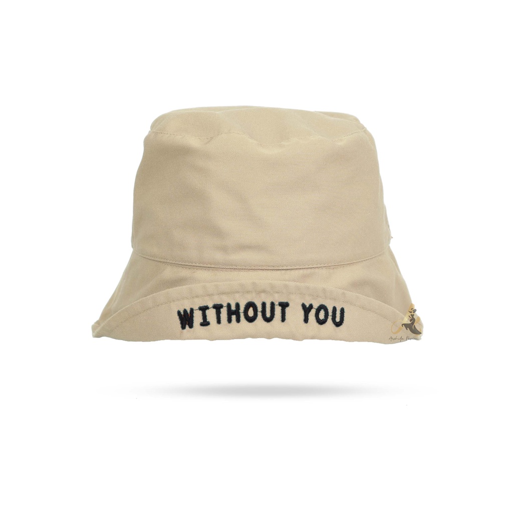 Topi Bucket Bolak Balik Bordir WithOut You / Bucket Hat WithOut You