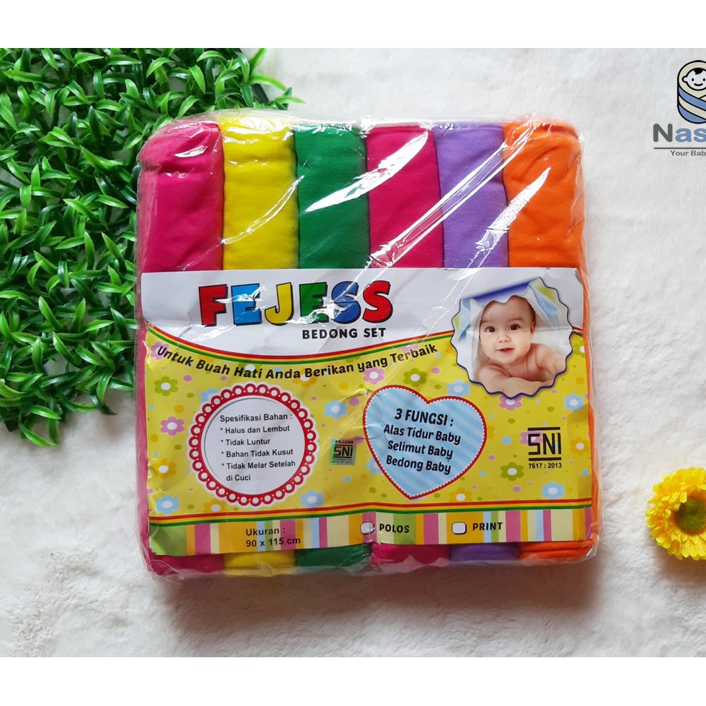 [B-032] Bedong Bayi Polos / Bedong rainbow FEJESS Size 115x90cm