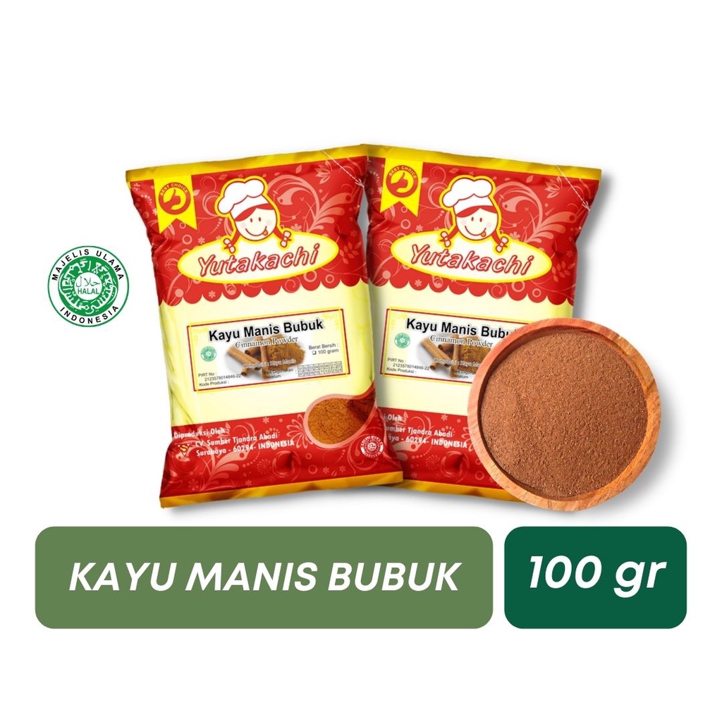 Bubuk Kayu Manis 100 Gram Yutakachi / Bumbu Rempah Cinnamon / Pusat Bumbu