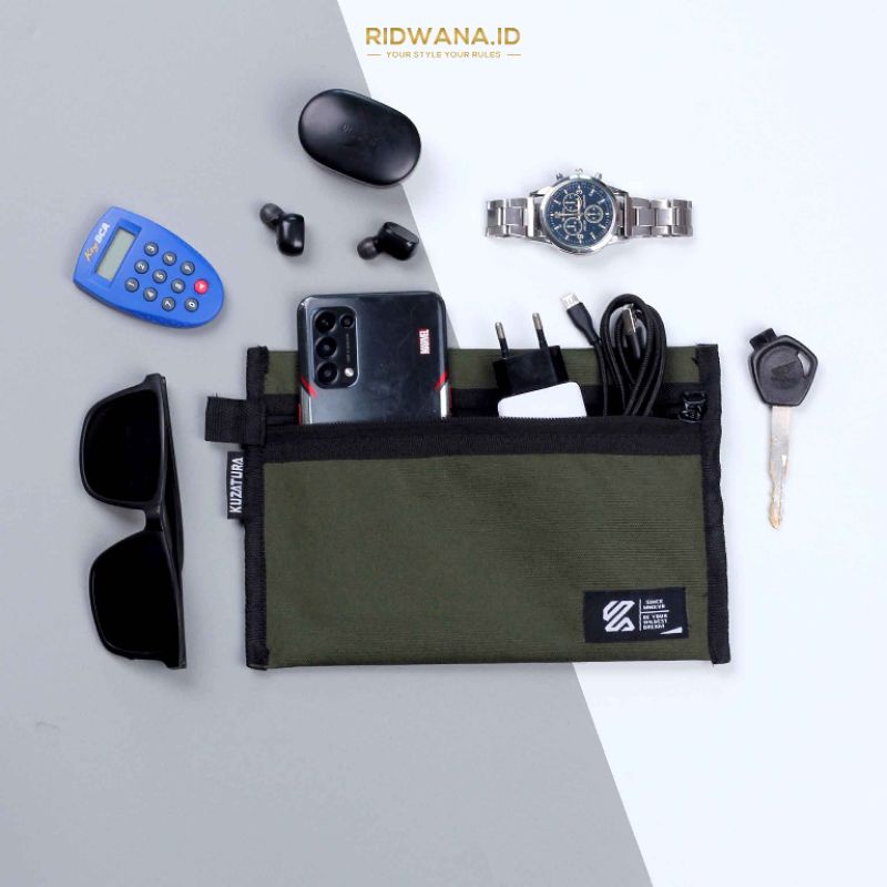 Pouch Dompet Pria Kuzatura Tempat Penyimpanan Barang Kecil Serbaguna Pouch HP Multifungsi Clutch Pri