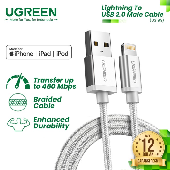 UGREEN Kabel USB-A to Lightning (MFI) Nylon Braided - US199