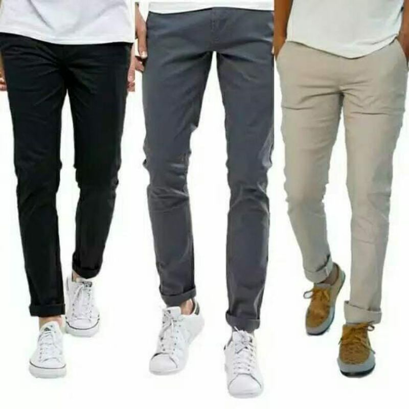 Celana Polos Panjang Pria Celana Chino/Chinos Panjang Pria Ukuran 27-38