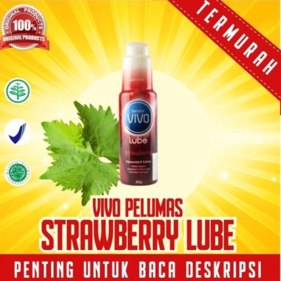 Vivo Lube Strawberry Aman Dikonsumsi - Lubricant Pelumas 60 gr