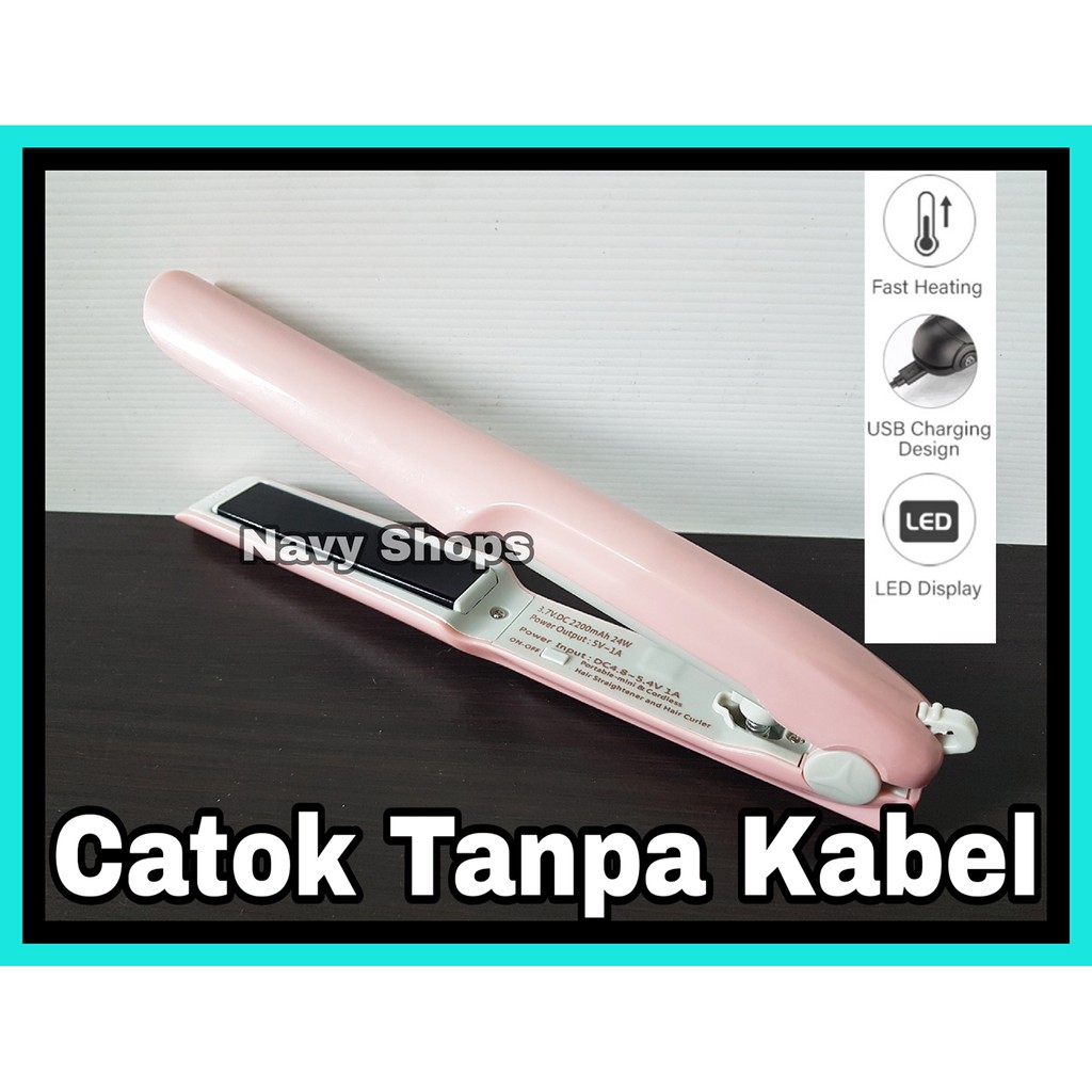 Catok Rambut Usb Portable Mini Tanpa Kabel - Traveler Hair Straight