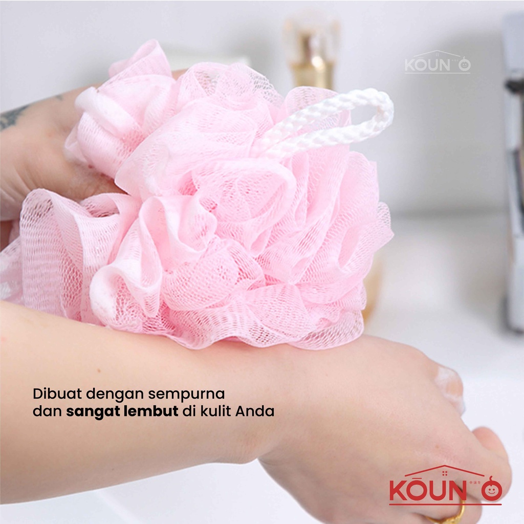 Spons Mandi Bola Jaring Busa Shower Puff Premium Bath Sponge Ball Foaming