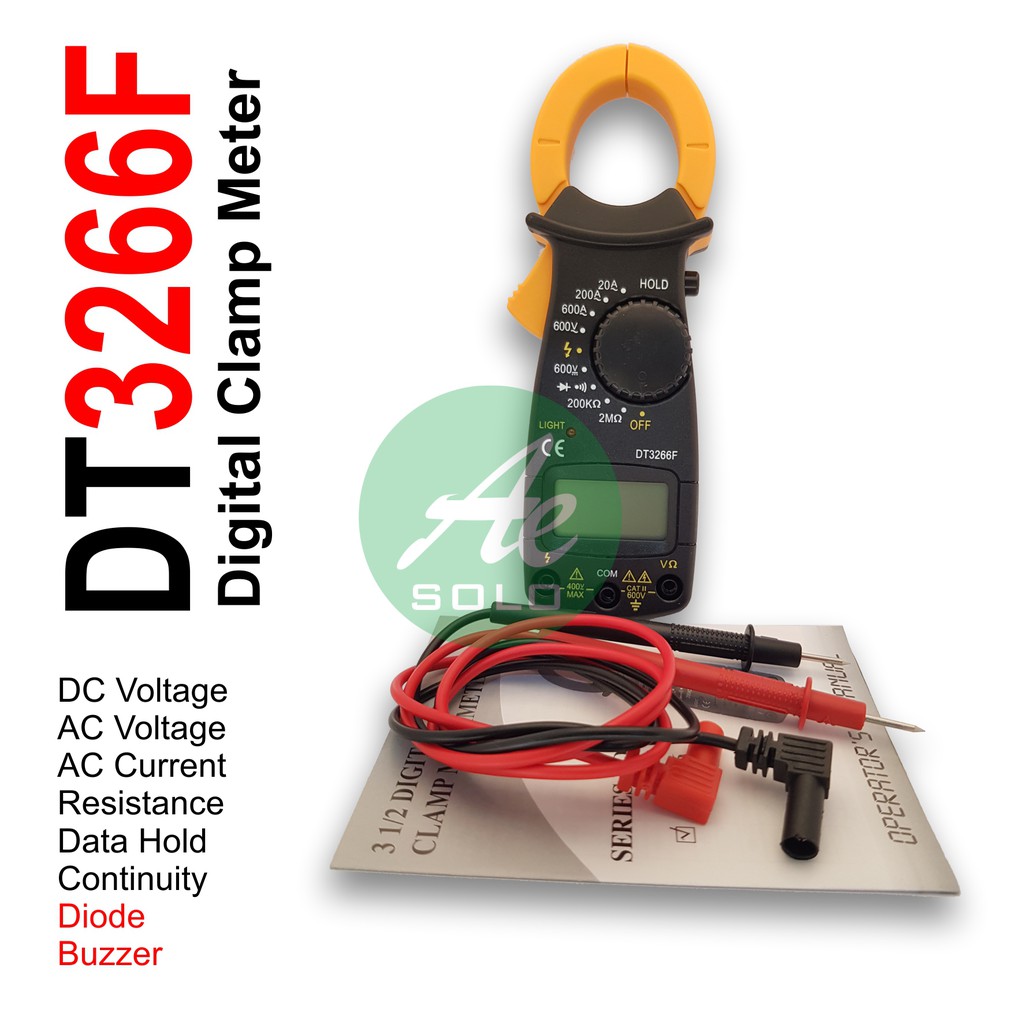 Digital Clamp Meter Tang Ampere Multitester DT3266L DT3266F