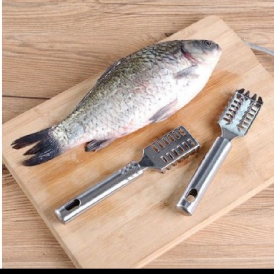 Fish Scale Skin Remover Stainless Steel Alat Pembersih Sisik Ikan Besi Serut Pisau Anti Karat