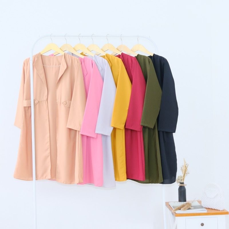 CARDIGAN LONG VIKA Daily Outer Wanita Cardi Wolfis Premium Atasan Outer Wanita Fashion OOTD Kekinian