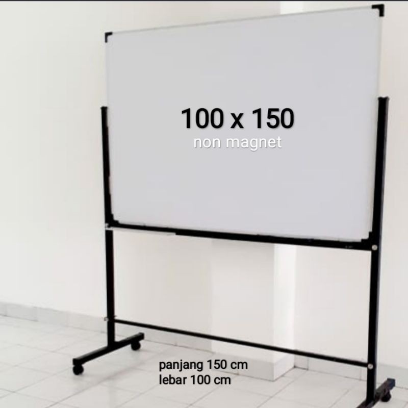 papan tulis + kaki 100 x 150 cm whiteboard standing