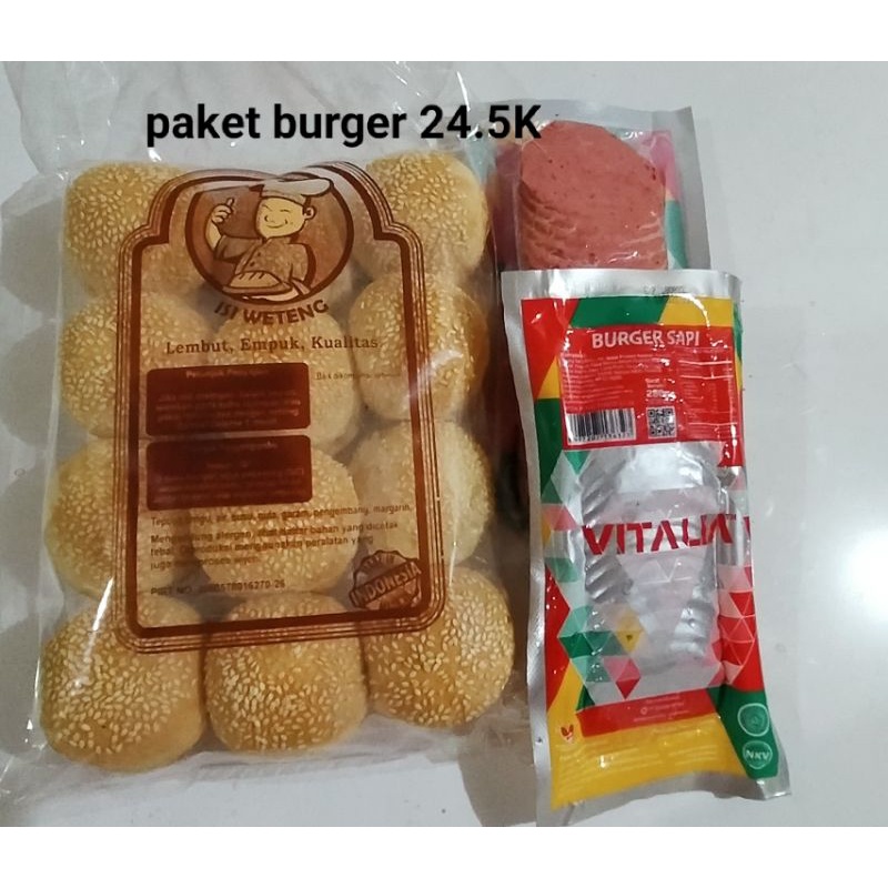 

roti burger mini ada wijennya + Ham vitalia