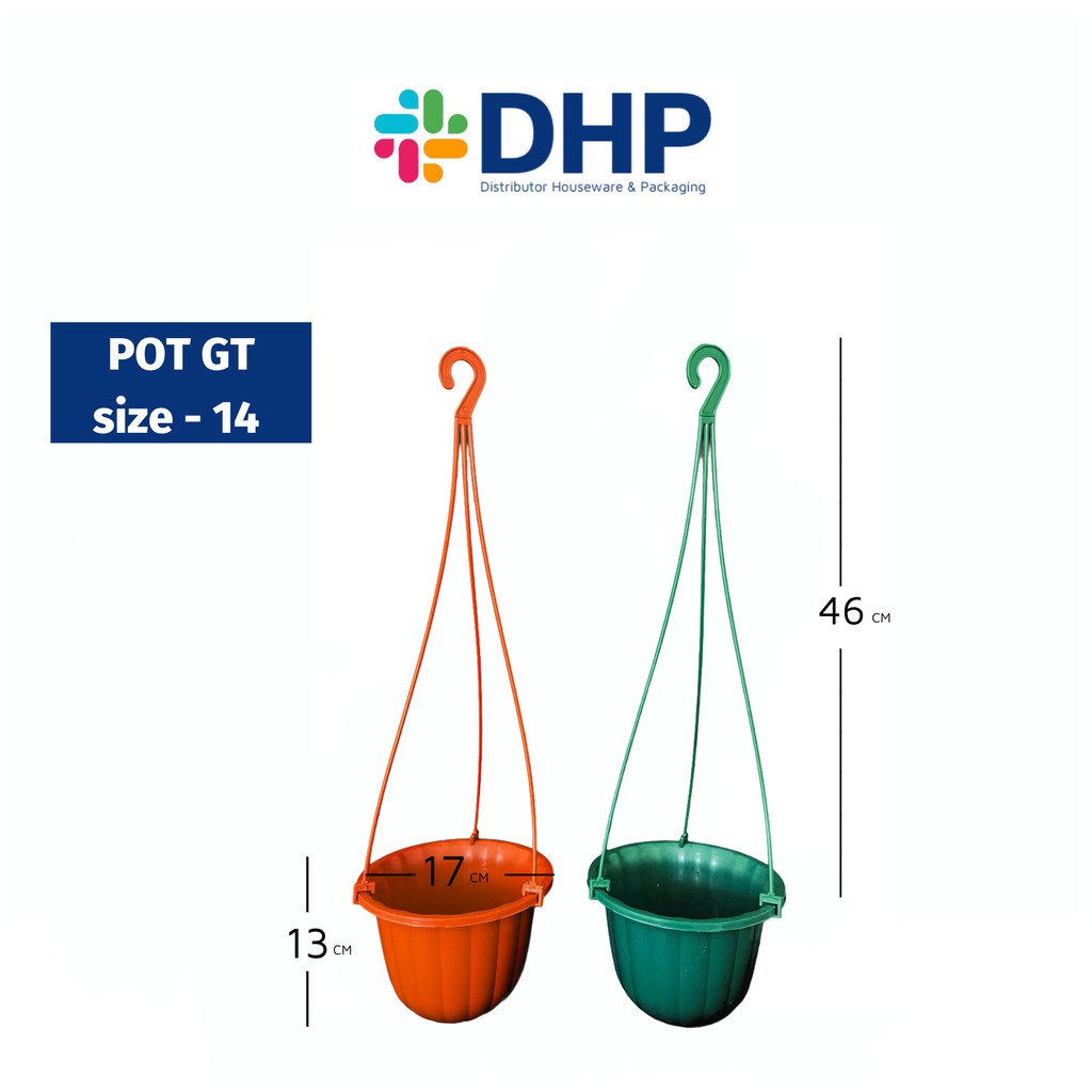 Pot GT 14 (D=17cm ) Plastik Gantung Tanaman Atas Melayang Bunga Bibit Warna Murah