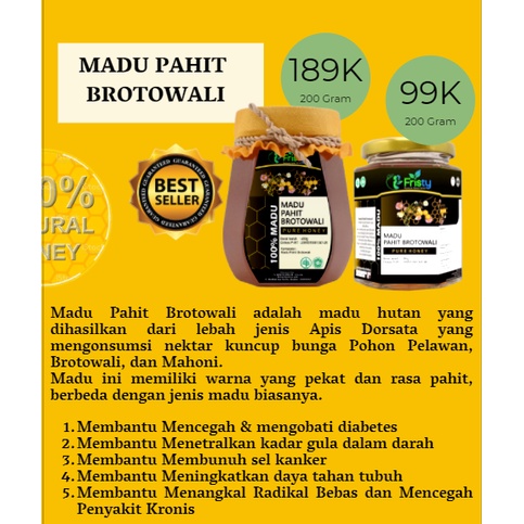 

Madu Brotowali 350 gram/ Madu Murni 100%