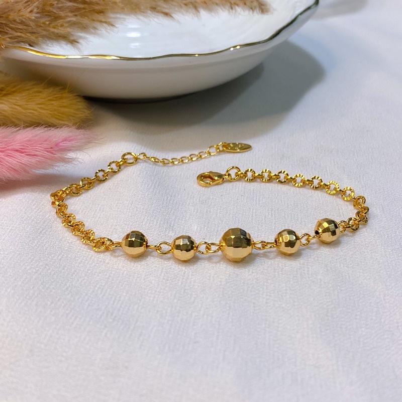 Gelang xuping gelang dewasa rantai Bola disko simple perhiasan lapis emas gold GL 02