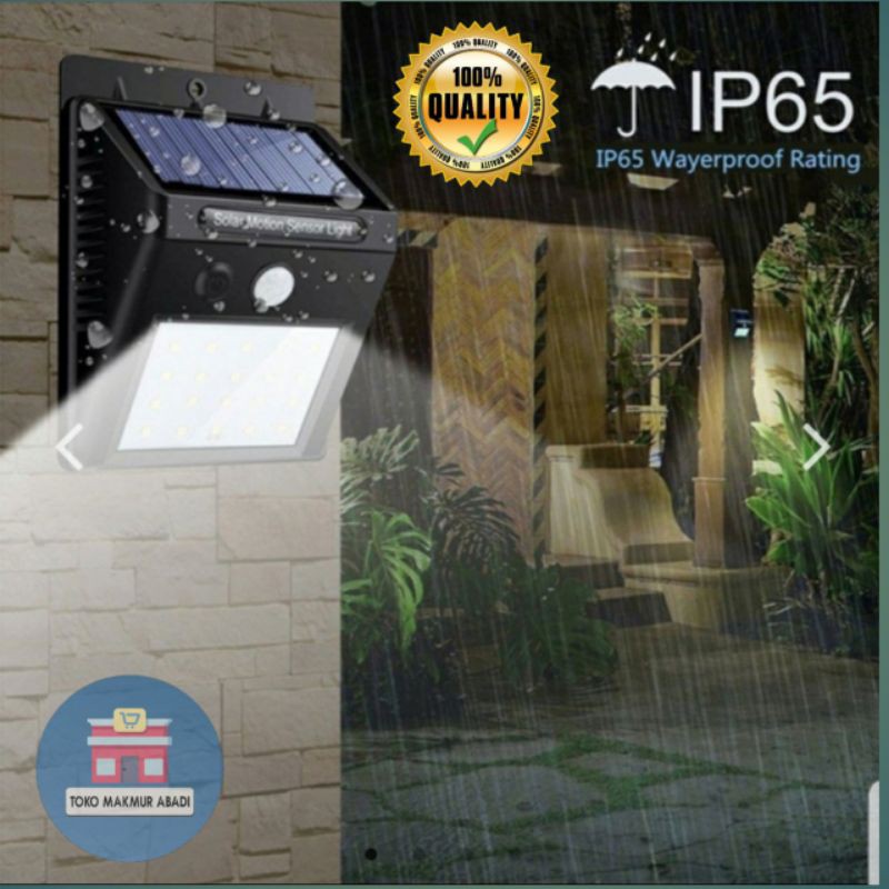 Lampu Solar Cell 30 LED Tanpa Sensor Gerak / Lampu Taman Dinding Tenaga Surya / Lampu Solar Cell