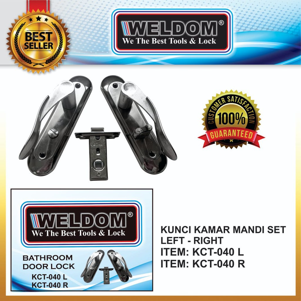 Weldom Kunci Kamar Mandi Set / Kunci Kamar Mandi Model Handle Chrome Kct040