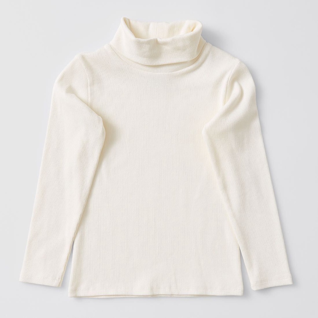 Kaos Anak Turtleneck Lengan Panjang Putih