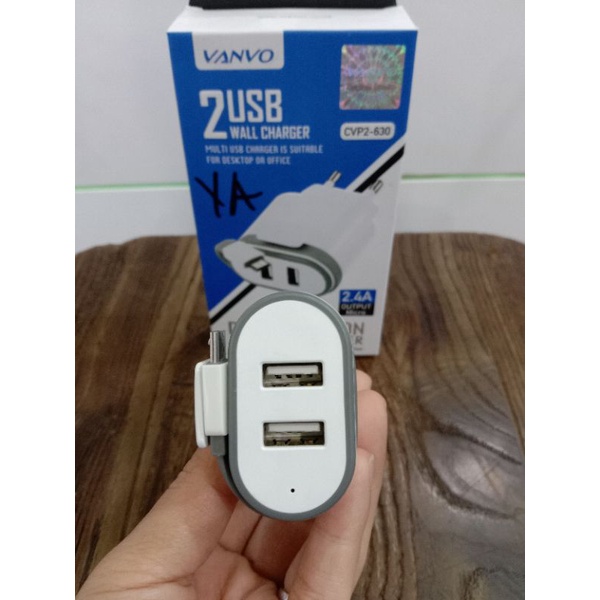 TRAVEL CHARGER VANVO 2 USB 2.4A CPV2-630